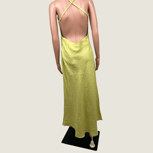 VRG GRL Linen Backless Maxi Dress Back