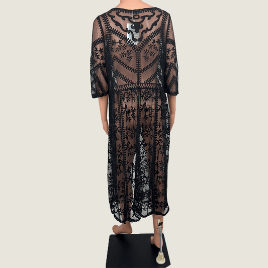 Valleygirl Lace Long Cardigan Back