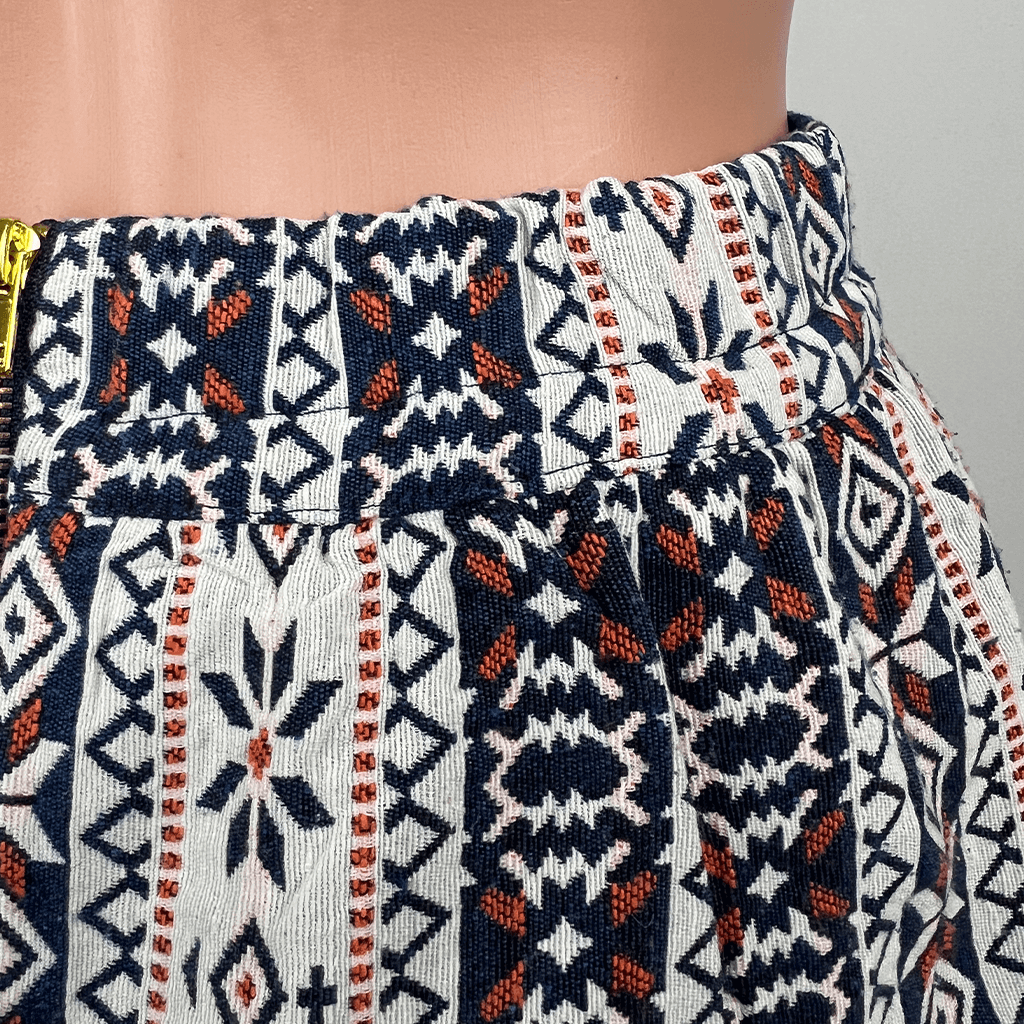 Valleygirl Aztec Print Mini Skirt Waist