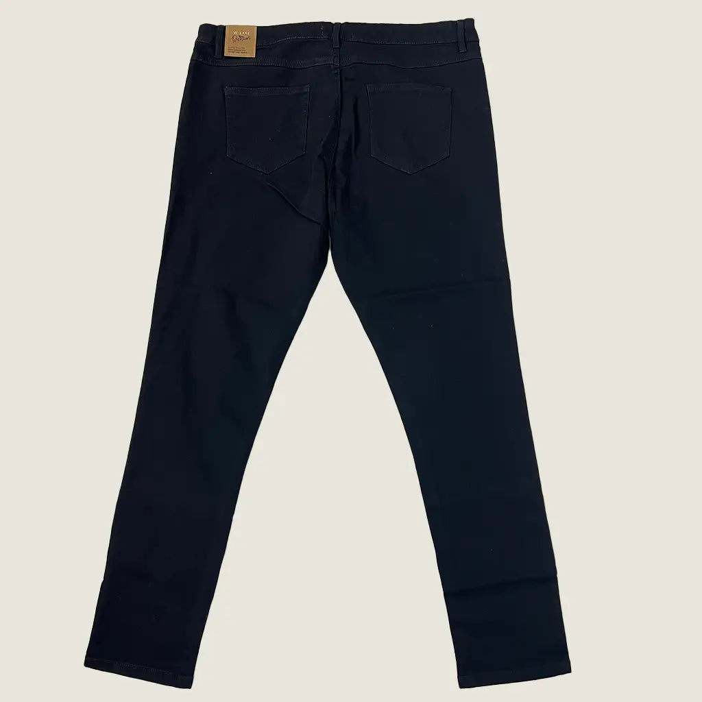 Front View of the W-Lane Super Shaper Full Length Black Jeans