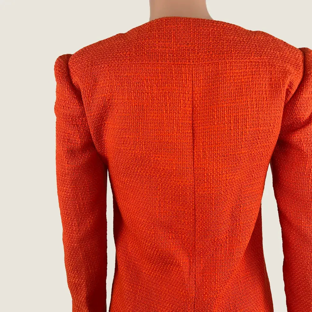 Back View of the Willow Orange Blazer Midi Dress