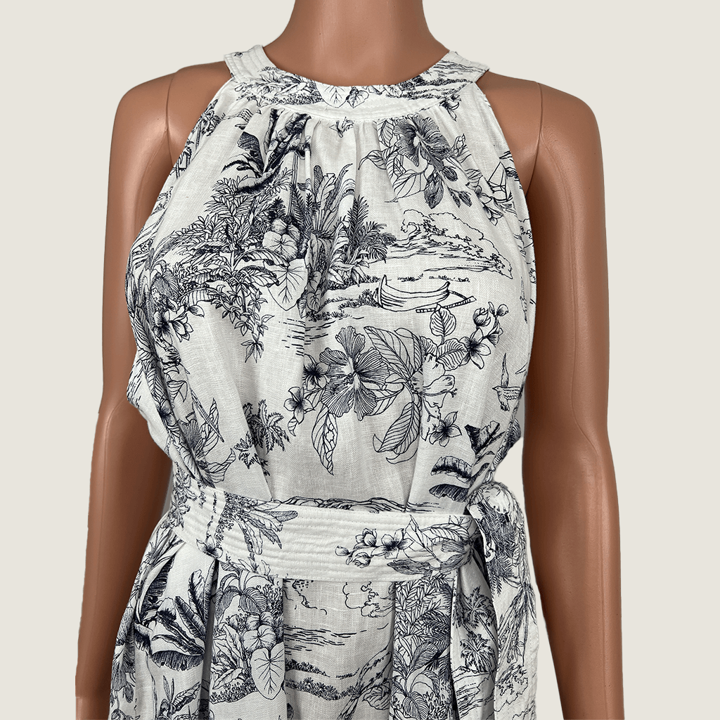 Witchery Island Midi Halter Dress Front Detail