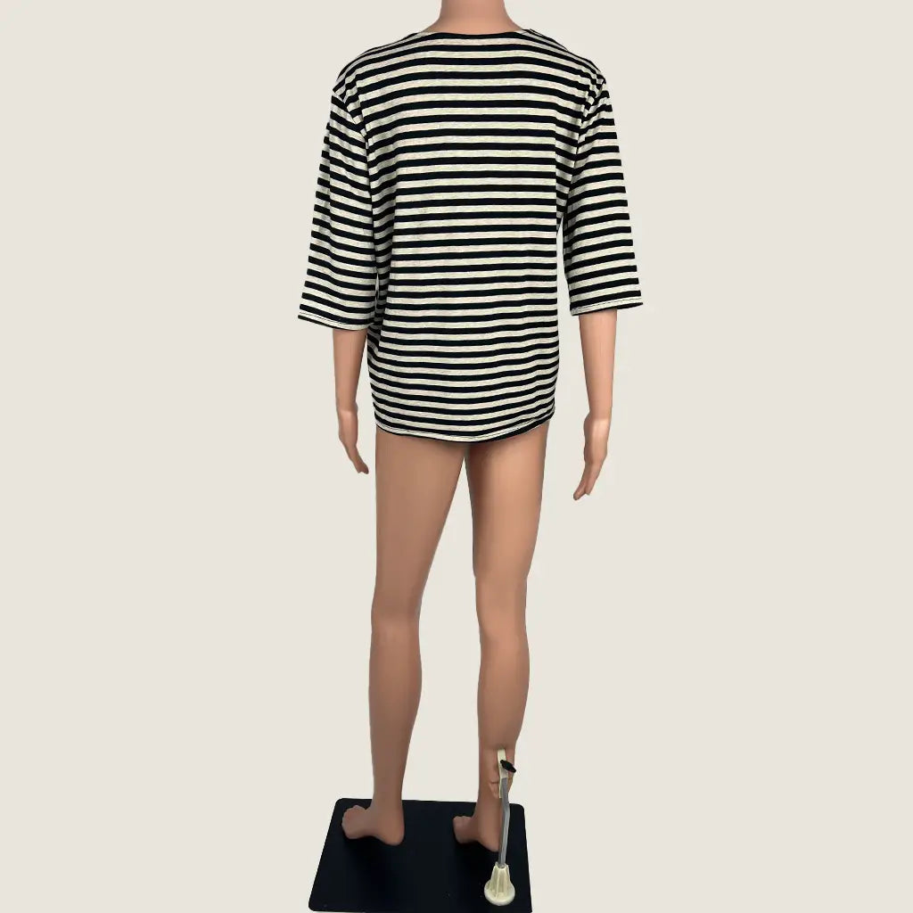 Back View of the Striped Short Sleeve Top