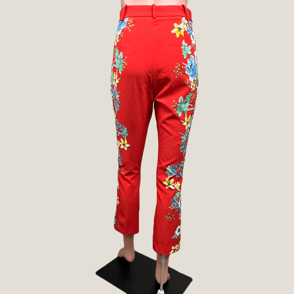 Zara Basic Red Floral Pant Back