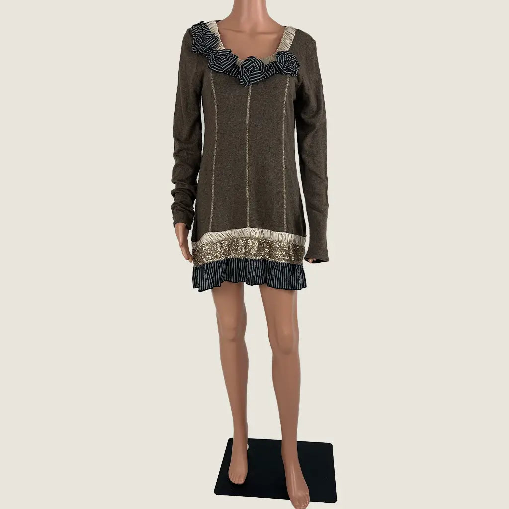 Front View of the jp Jeans Women's Textured Knit Dress Mini