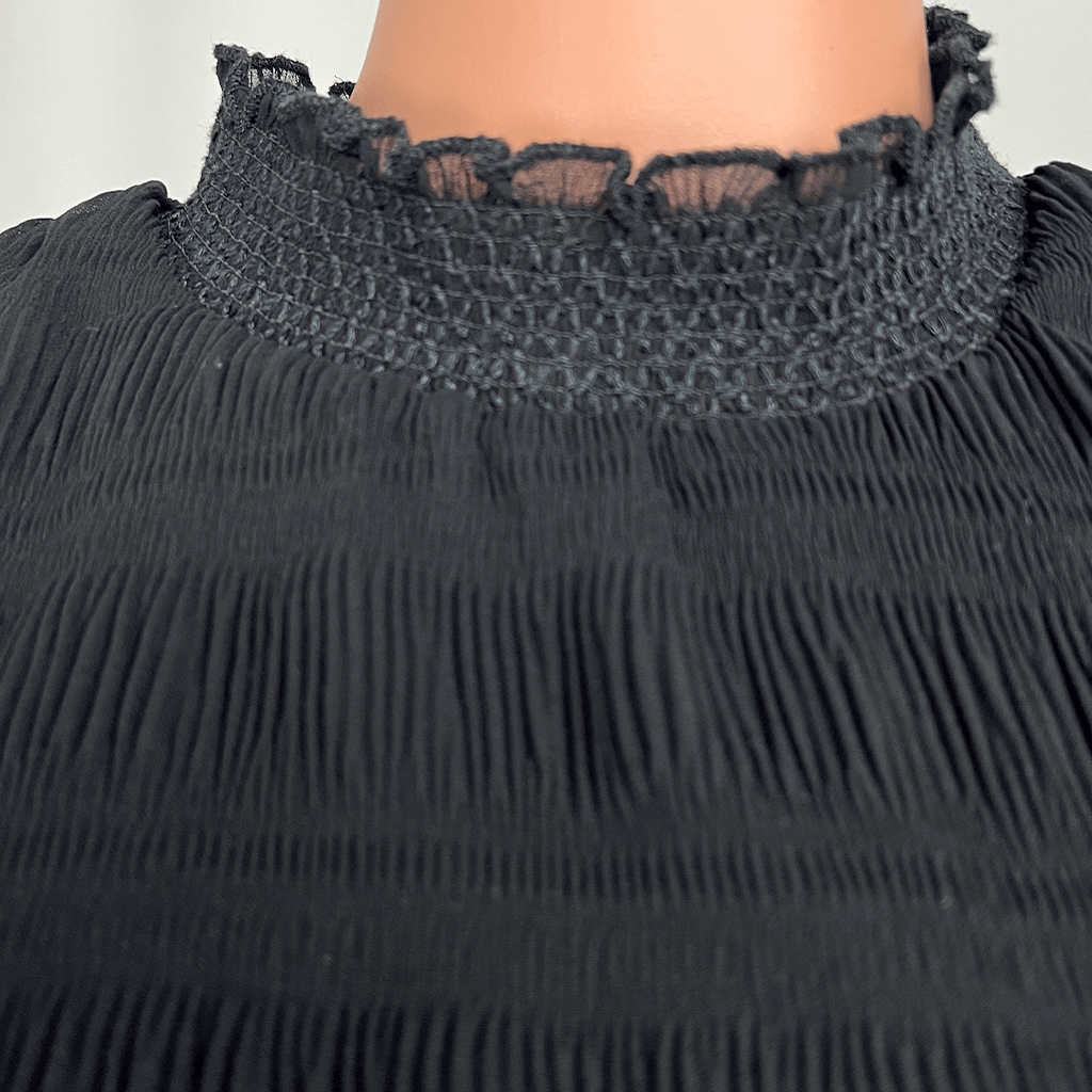 &me Sheer Black Top Collar