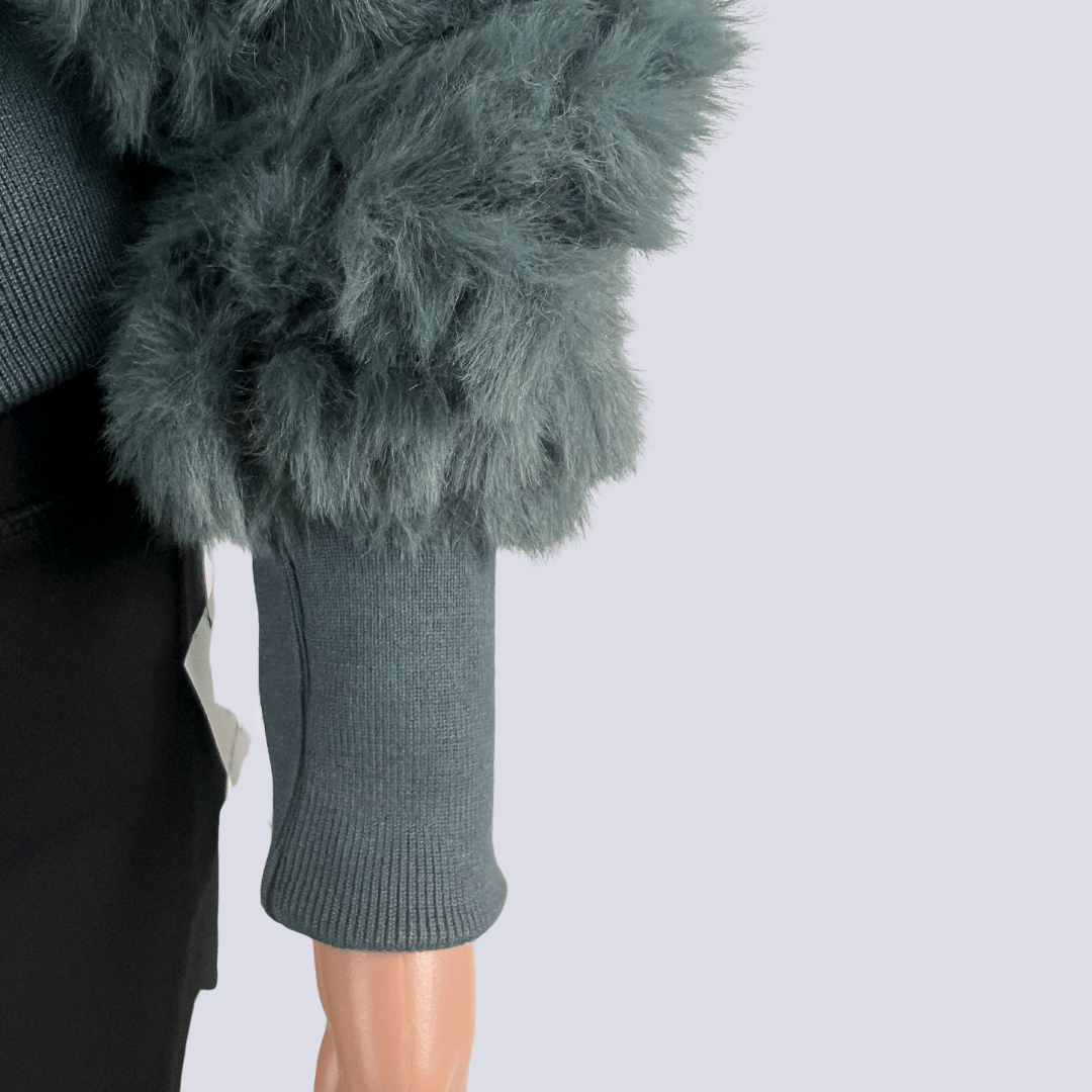 Side Detail View of the Once Was Faux Fur Jacket