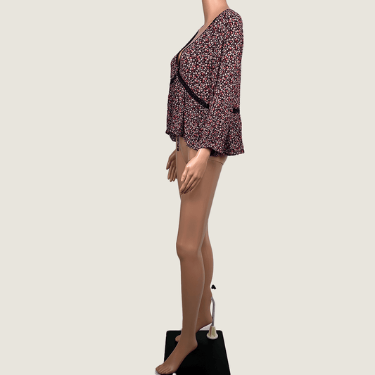 Sportsgirl Floral Long Sleeve Top Side