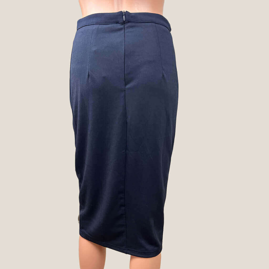 A&H Navy Pencil Skirt Back