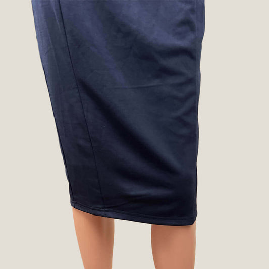 A&H Navy Pencil Skirt Hem Detail