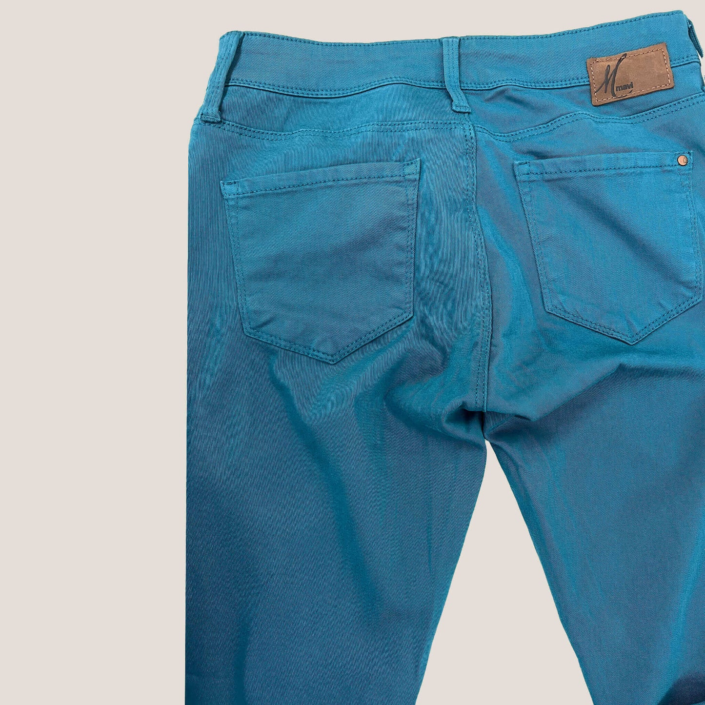Back Detail Alexa Aqua Jeans Mid Rise Skinny Jeans