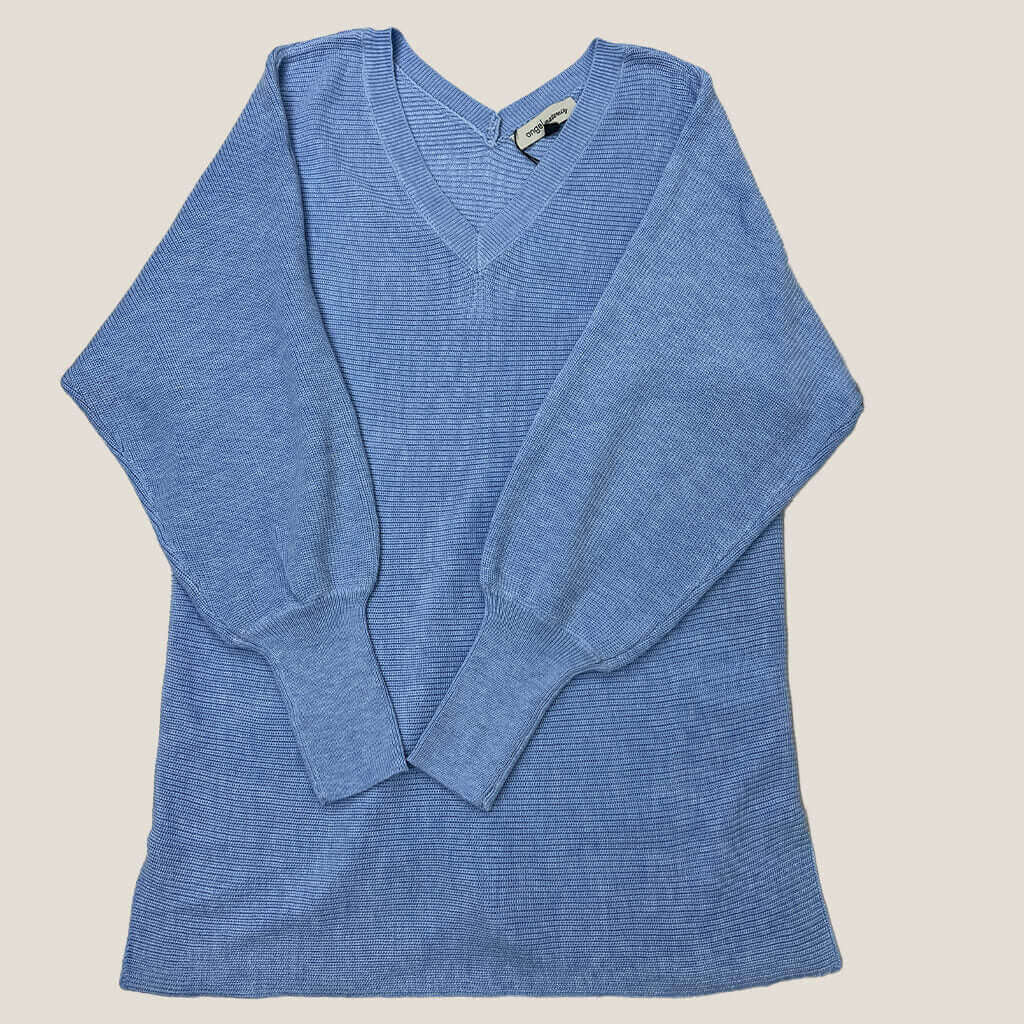 Angel Maternity Baby Blue Knit Jumper Front