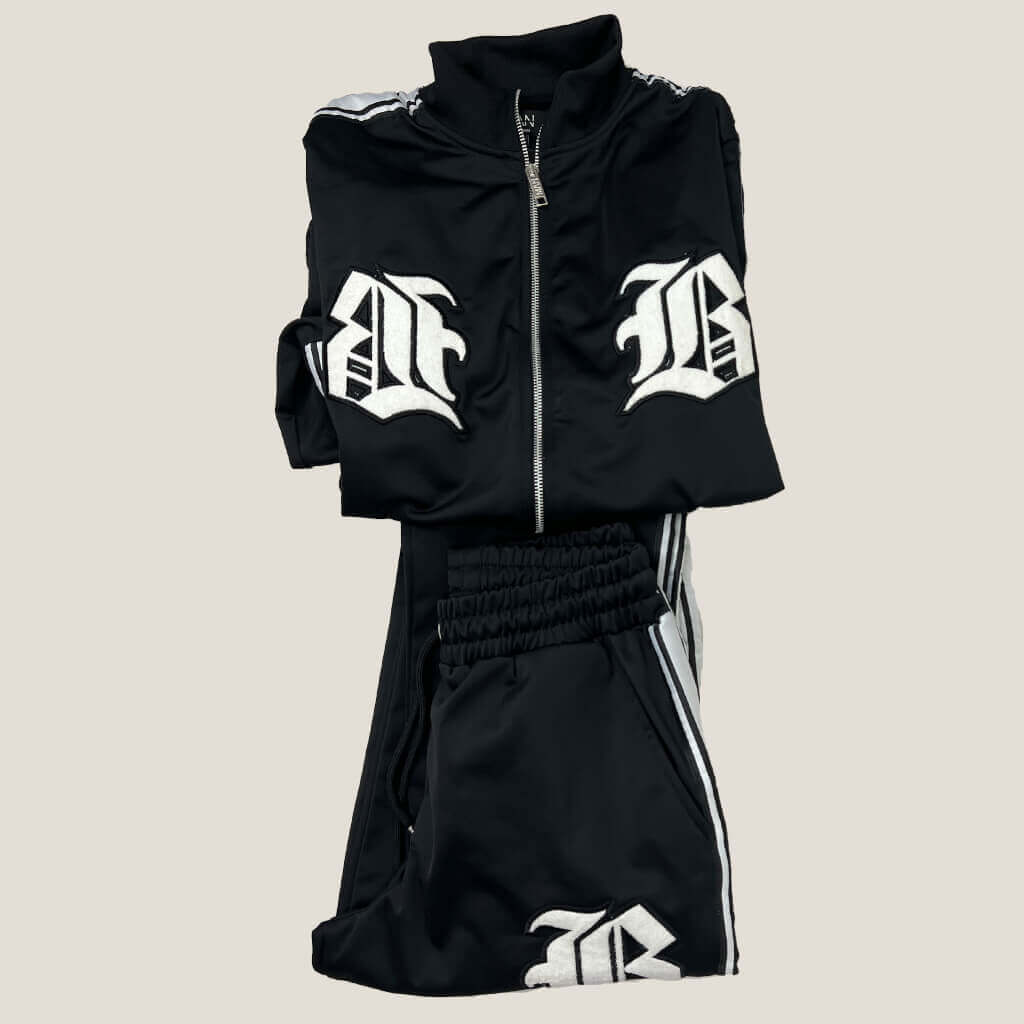 Oversized Mens Graphic Hooded Tracksuit Small Set
