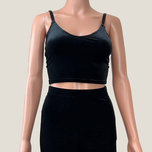 Black Milk Velvet Flared Crop Top