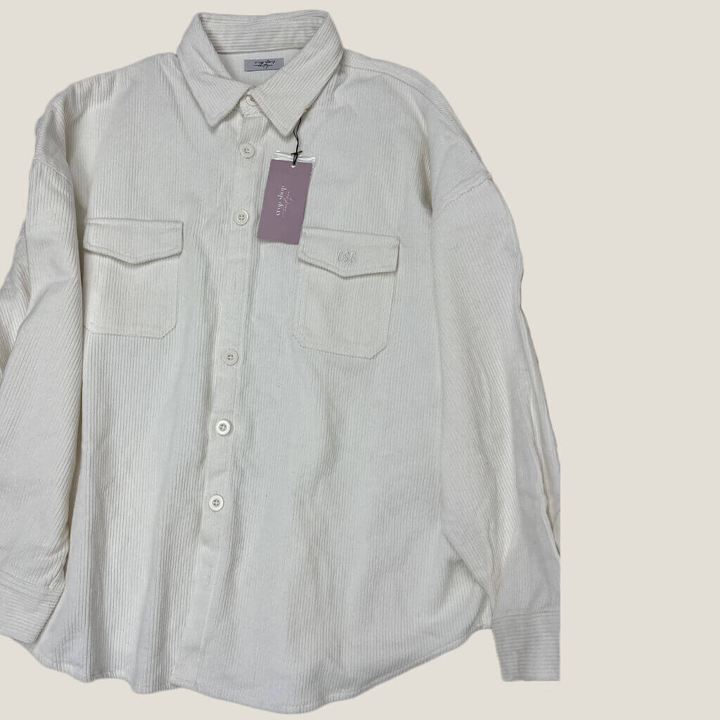 Crop Shop Boutique Oversize Corduroy Jacket XS Front