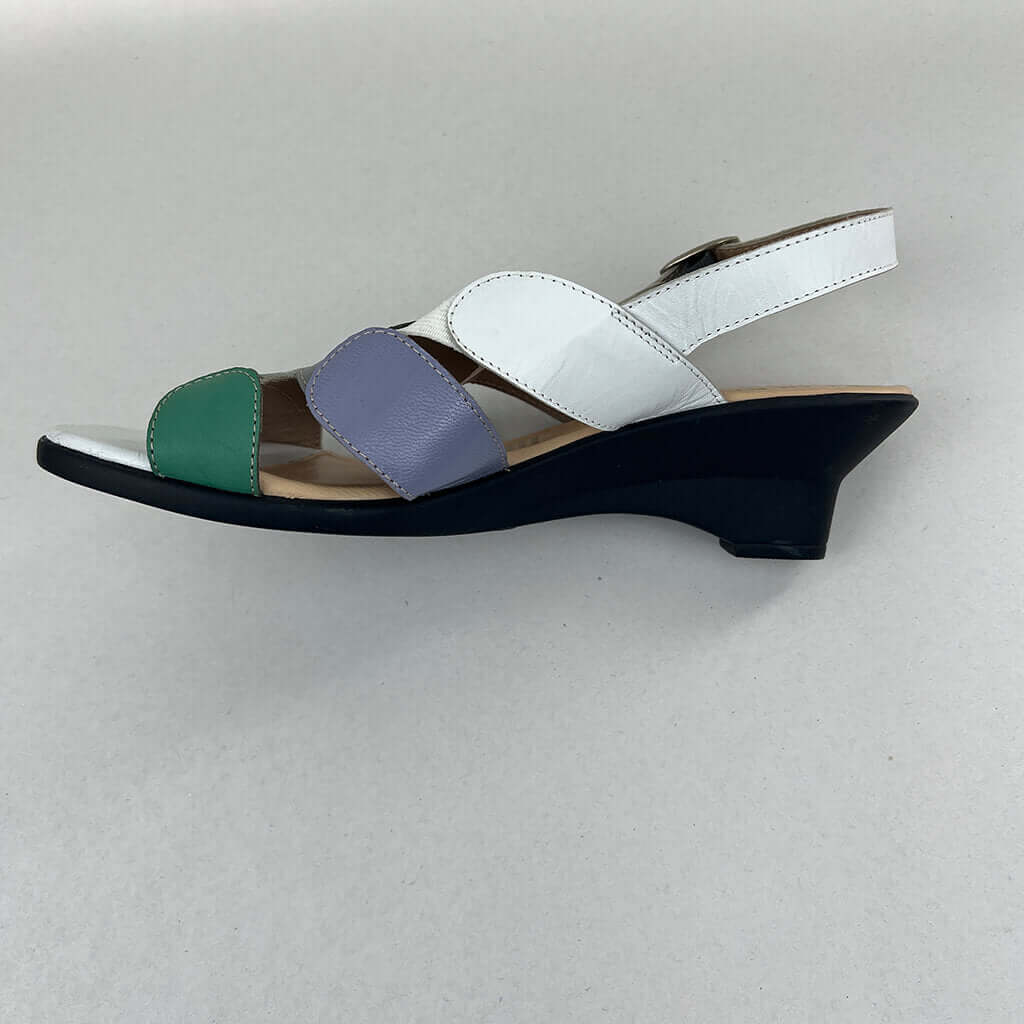 Cherry Kitten Heel Multi-Coloured Open Toes Sandals Side View