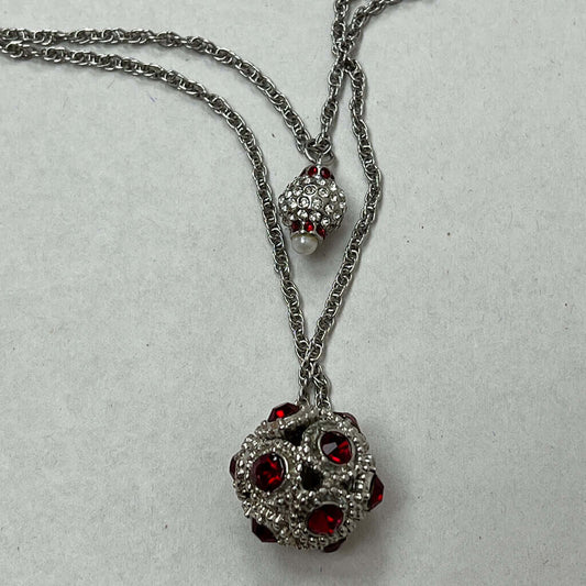 Long Twin Necklace With Circle Pendant CU