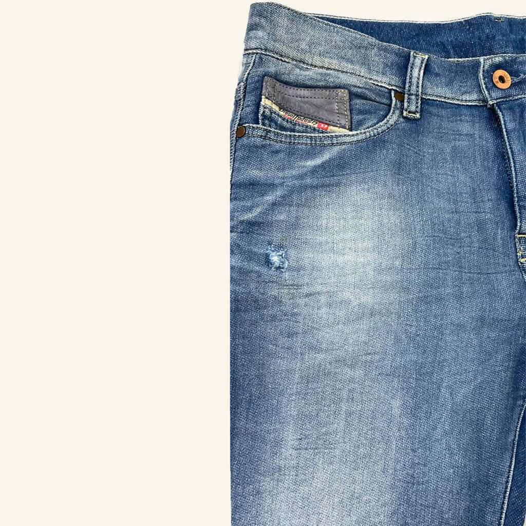 Diesel Stappy Womans Denim Sweat Pants 28 Front pocket