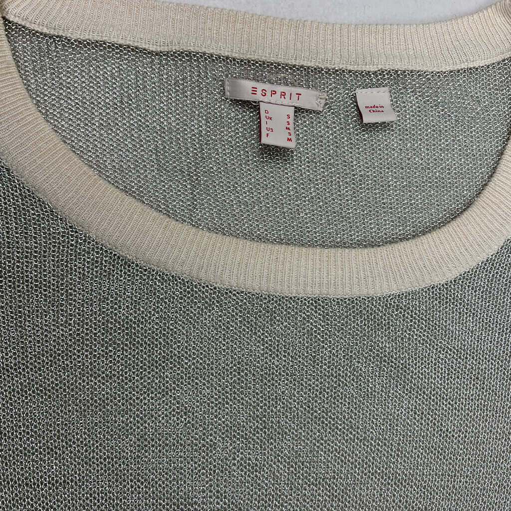 Collor Detail Esprit Sheer Silver Knit Jumper