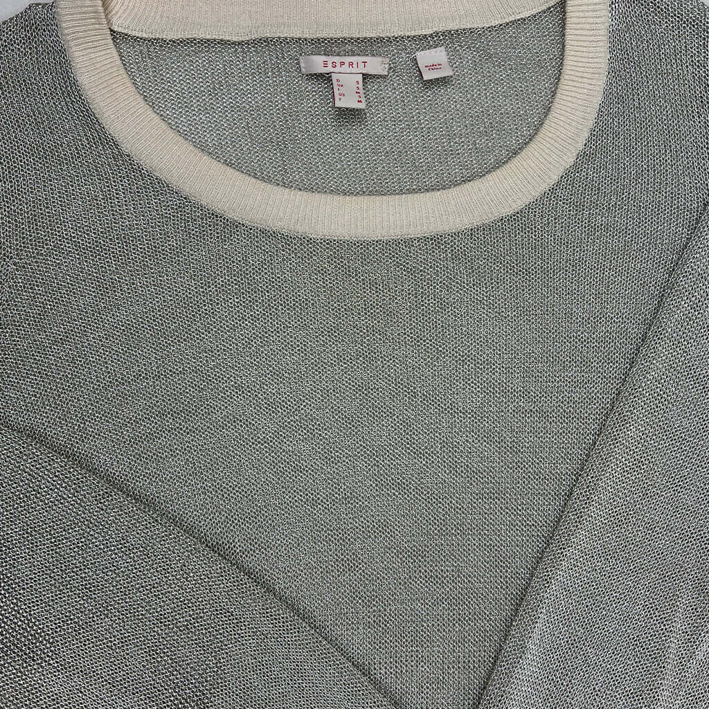 Front Detail Esprit Sheer Silver Knit Jumper