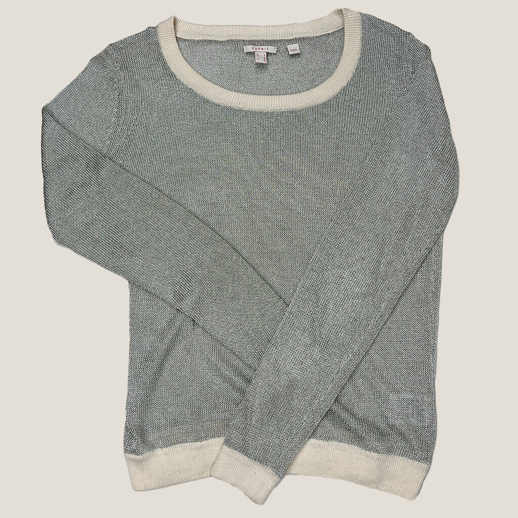 Front Esprit Sheer Silver Knit Jumper