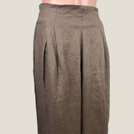 Faithful The Brand Linen Malta Brown Pant Waist Detail