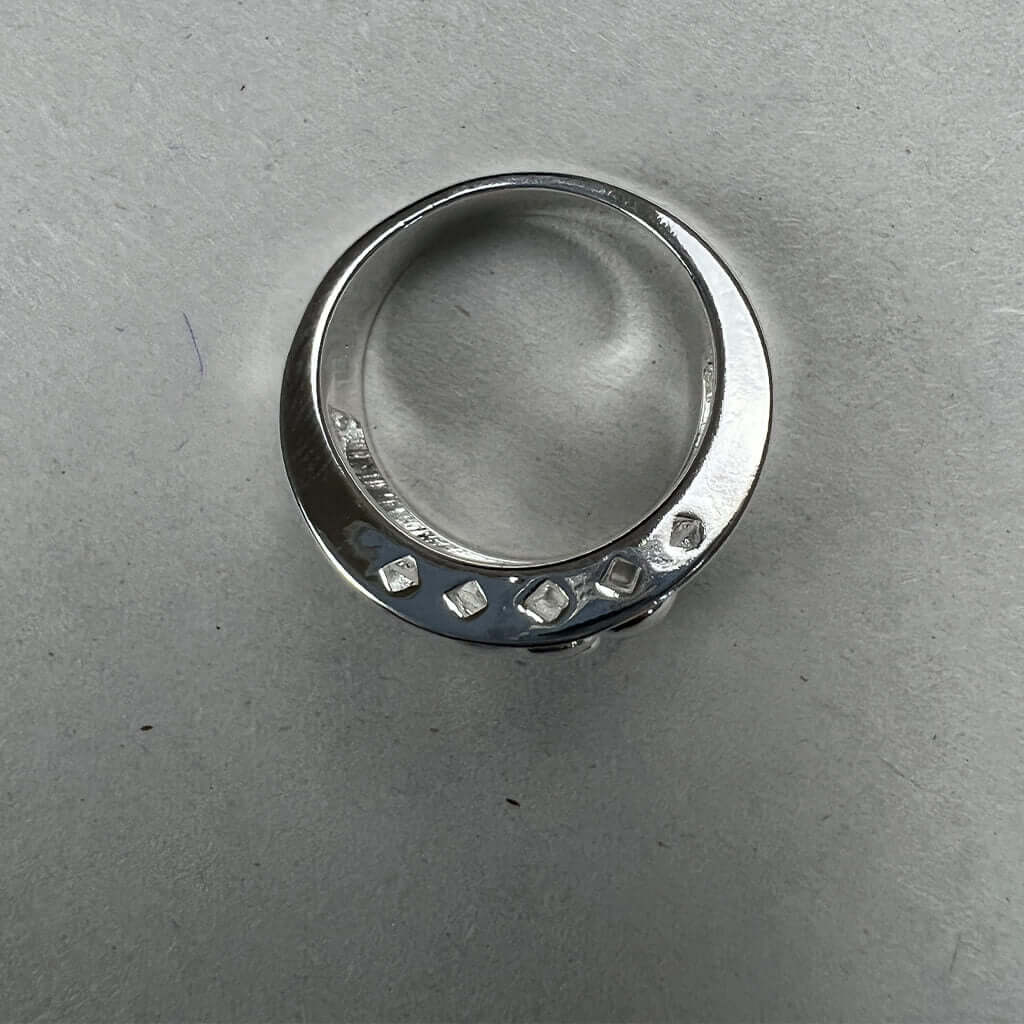 Silver Flower Ring Above