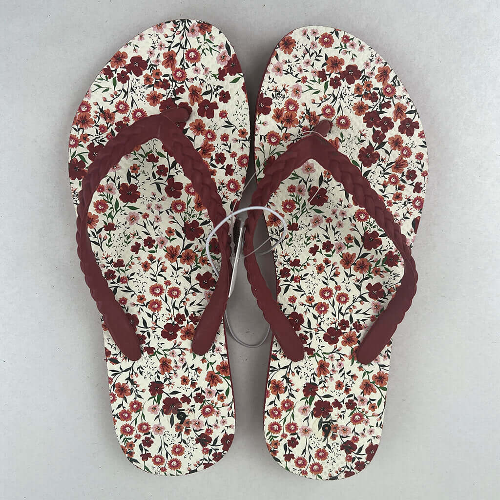 Lilly Loves Flower Print Thongs Pair