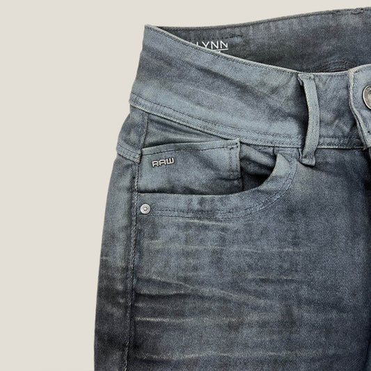 Pocket Detail G Star Black Raw Lynn Mid Rise Skinny