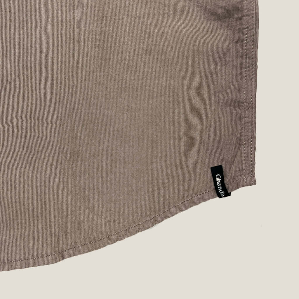 Ghanda Cord Shirt Hem Detail