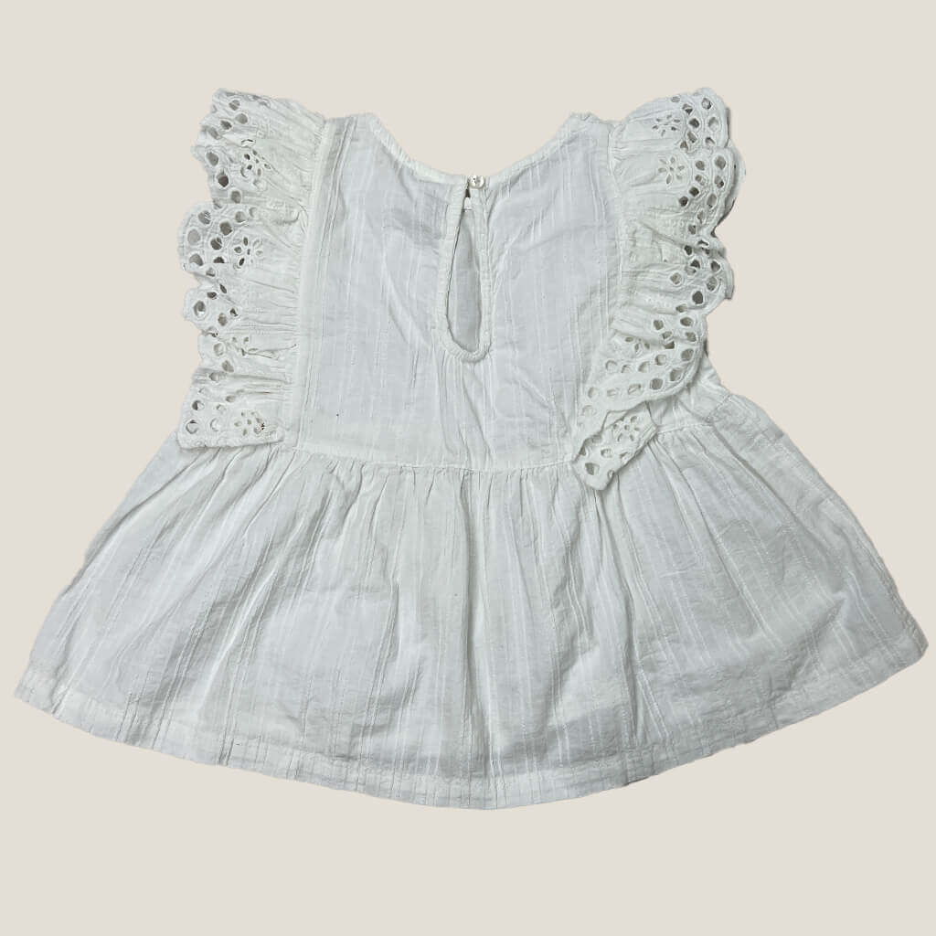 Girls white top back