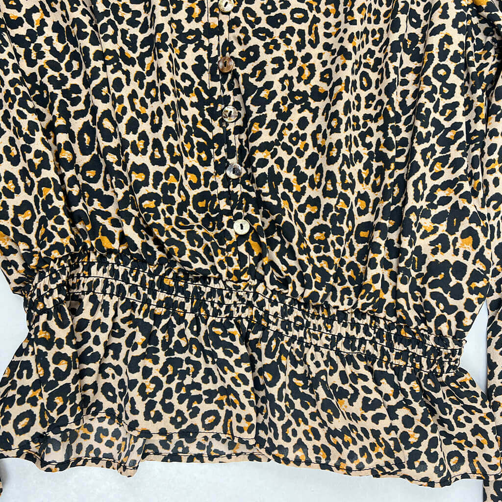 Glassons Leopard Print Shirt 10 Waist Detail