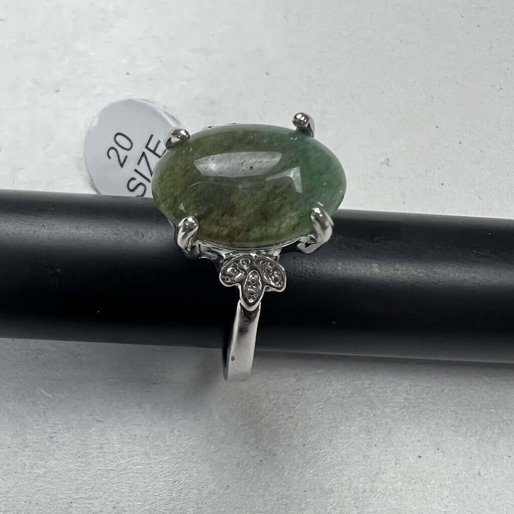Silver Rings With Green Stones Pale Green
