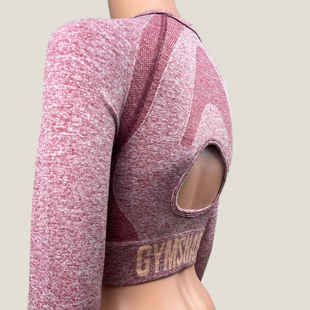 GymShark Long Sleeve Open Back Crop Top Side
