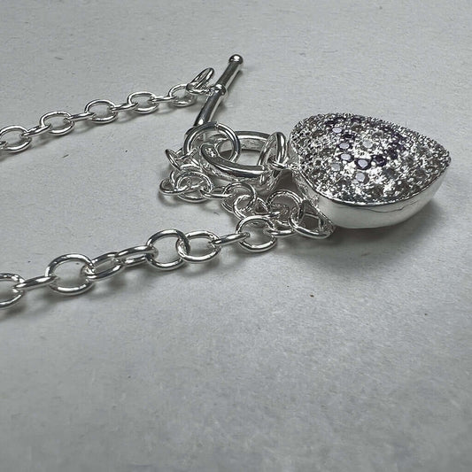 Silver Bracelet With Heart Locket Side