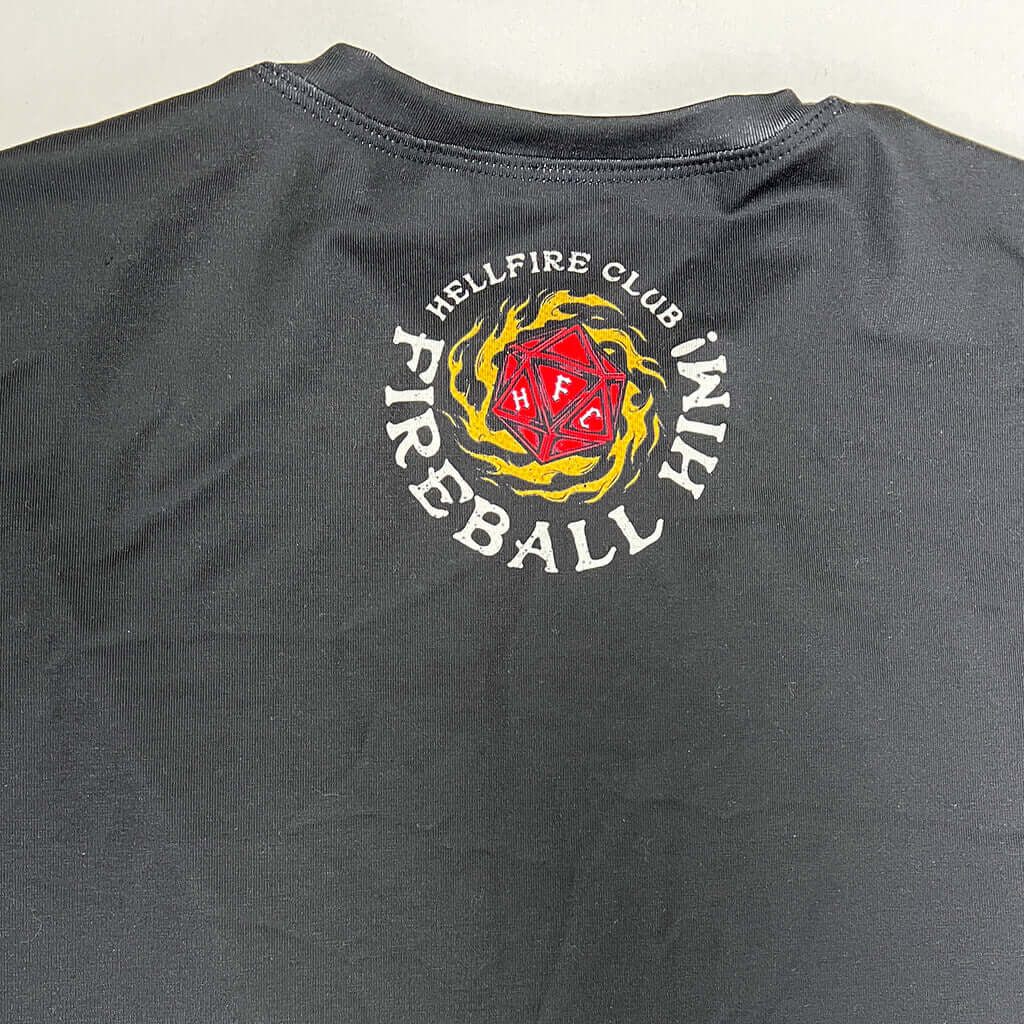 Stranger Things Hell Fire Club Black Long Sleeve Top With Demogoron Image Logp Detail