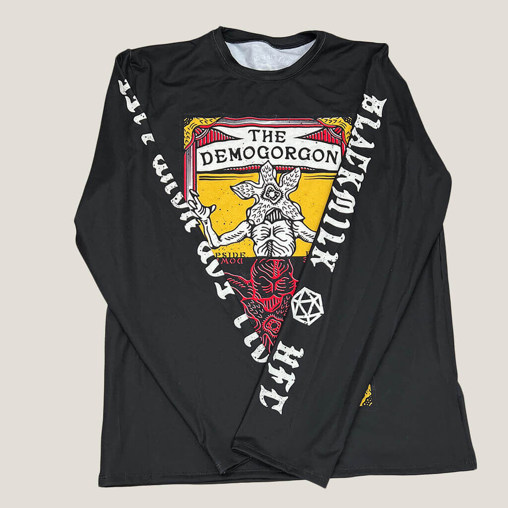 Stranger Things Hell Fire Club Black Long Sleeve Top With Demogoron Image