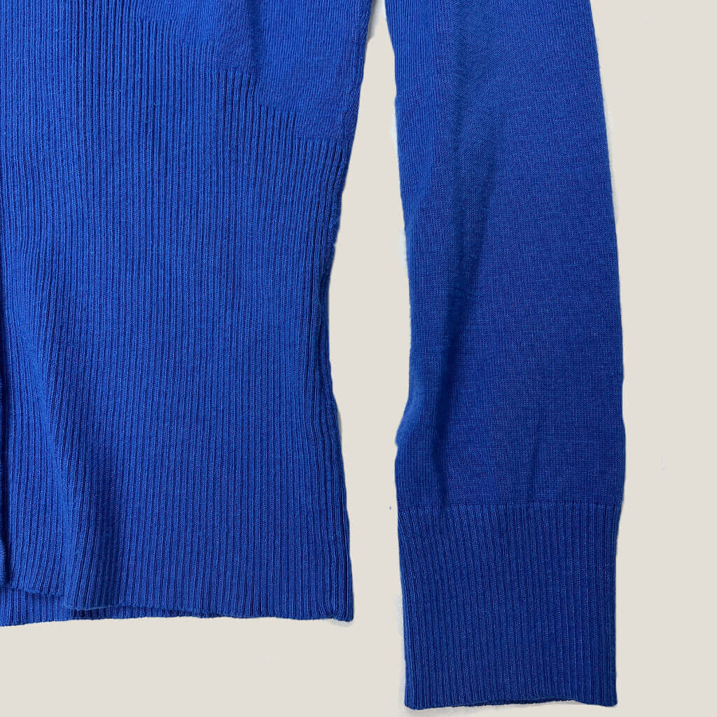 Jackie-E Ocean Blue Cardigan Cuff Detail