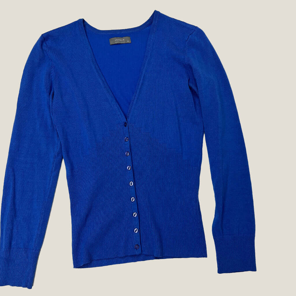 Jackie-E Ocean Blue Cardigan Front