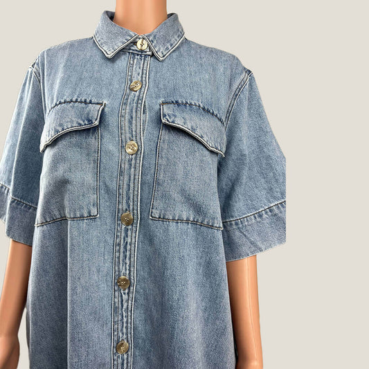 Jag Denim Oversize Shirt Dress Detail