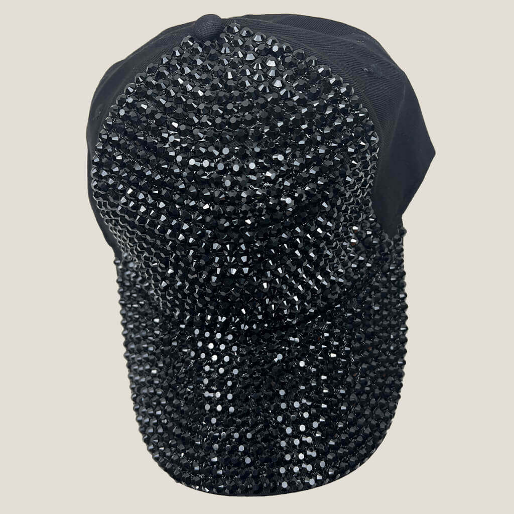 Lala black diamante stud baseball hat front