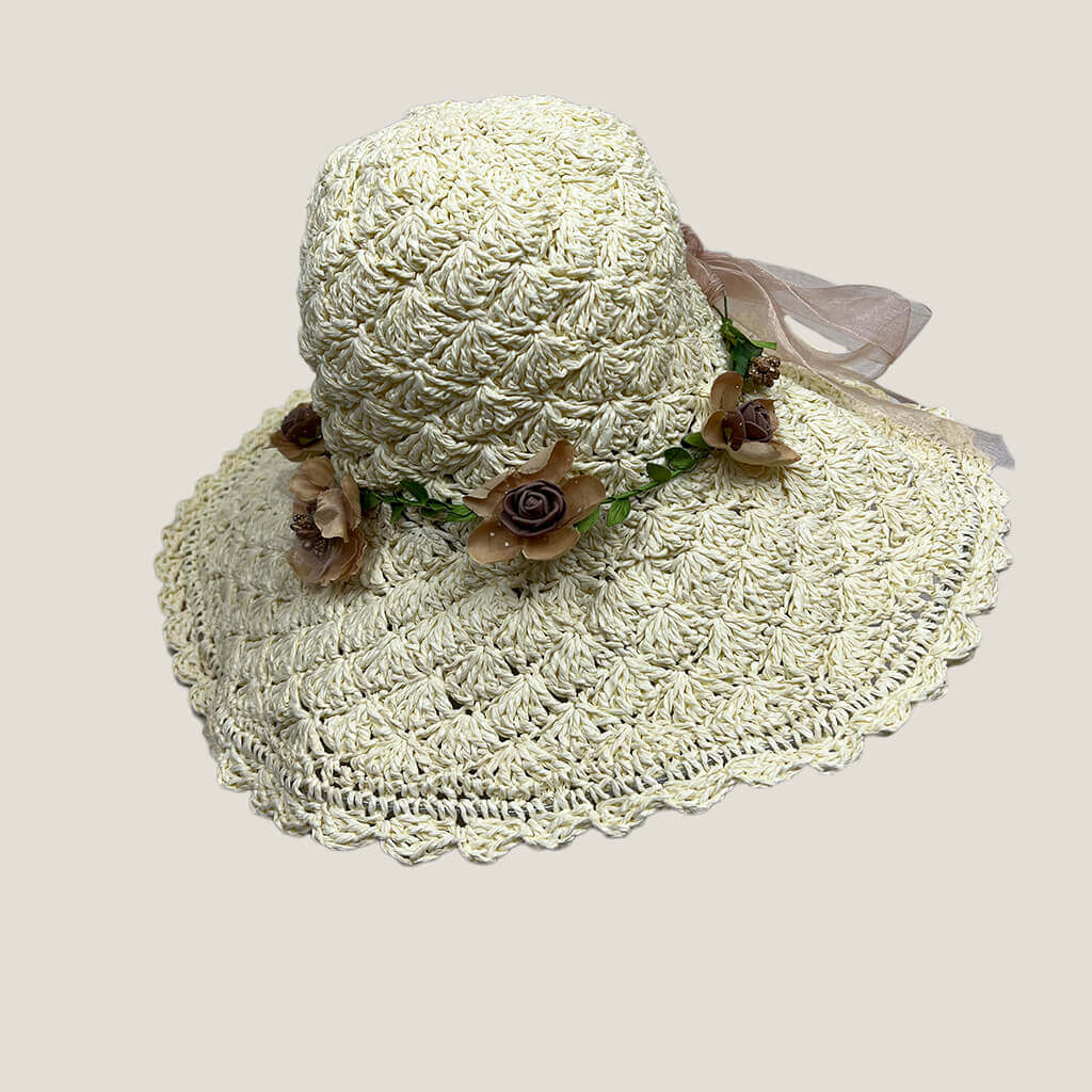 Lala Wide Rim Straw Sun Hat Cream