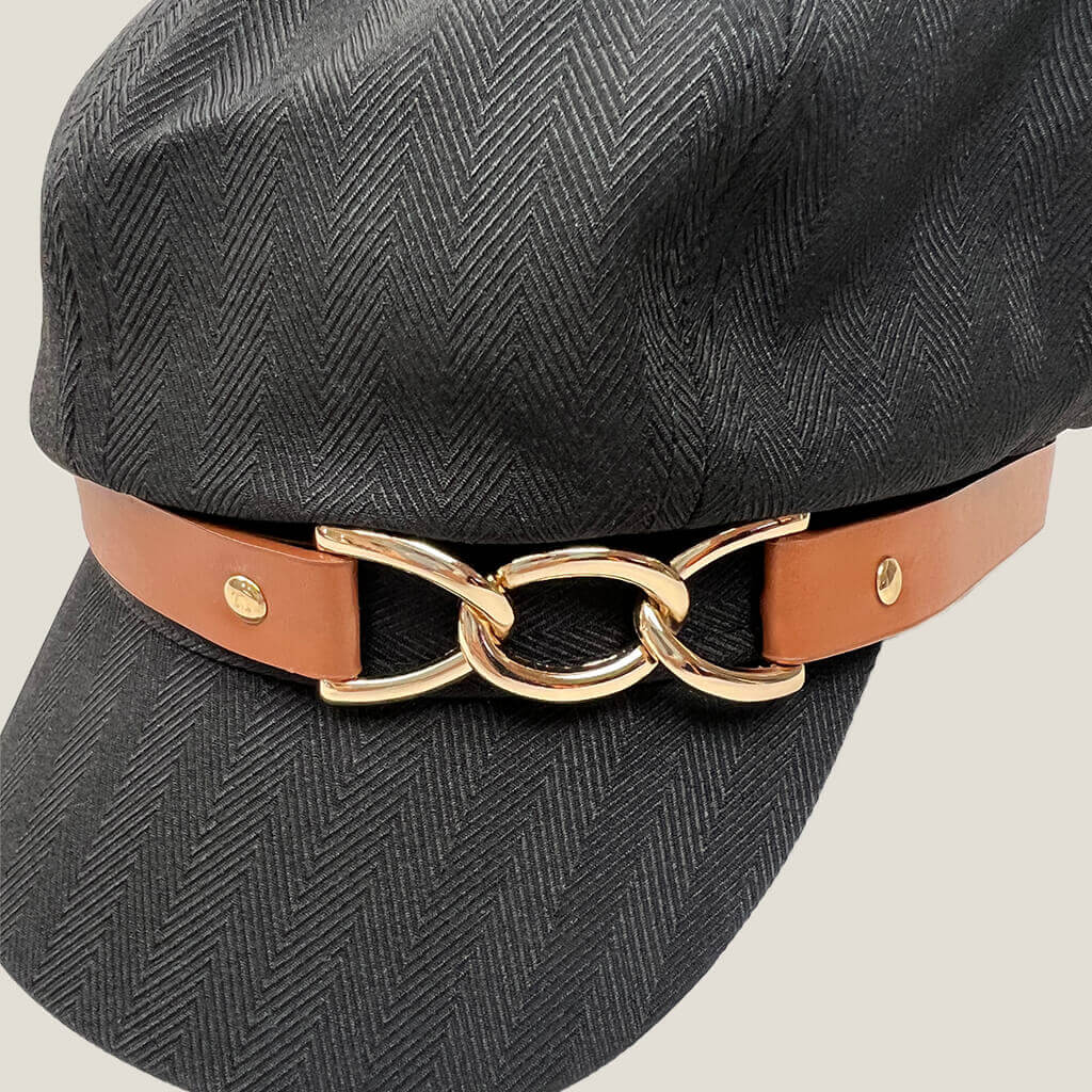 Lala Black with leather trim detail