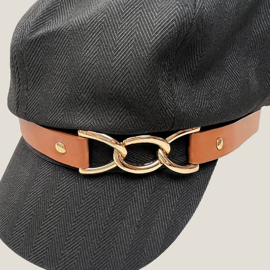 Lala Black with leather trim detail