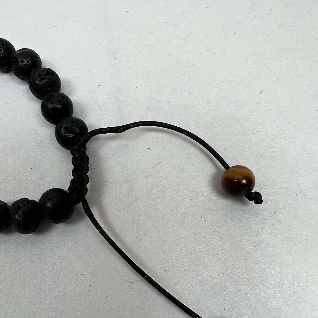 Bracelet, Lava Stone Style Brown Detail