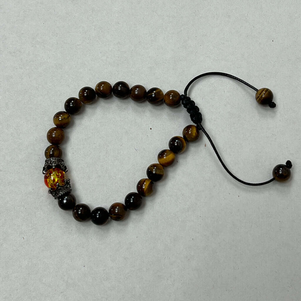 Bracelet, Lava Stone Style Brwon colored center