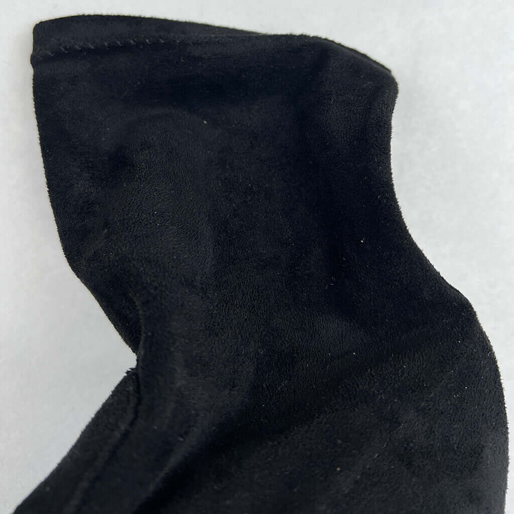 Lipstick High Heel Short Black Suede Bootie Vamp