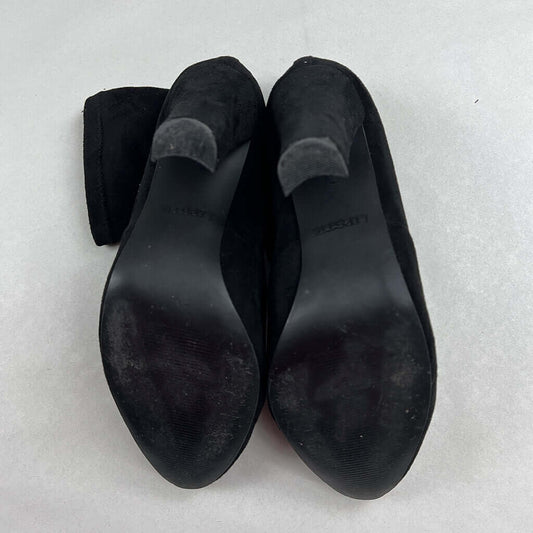 Lipstick High Heel Short Black Suede Bootie Sole