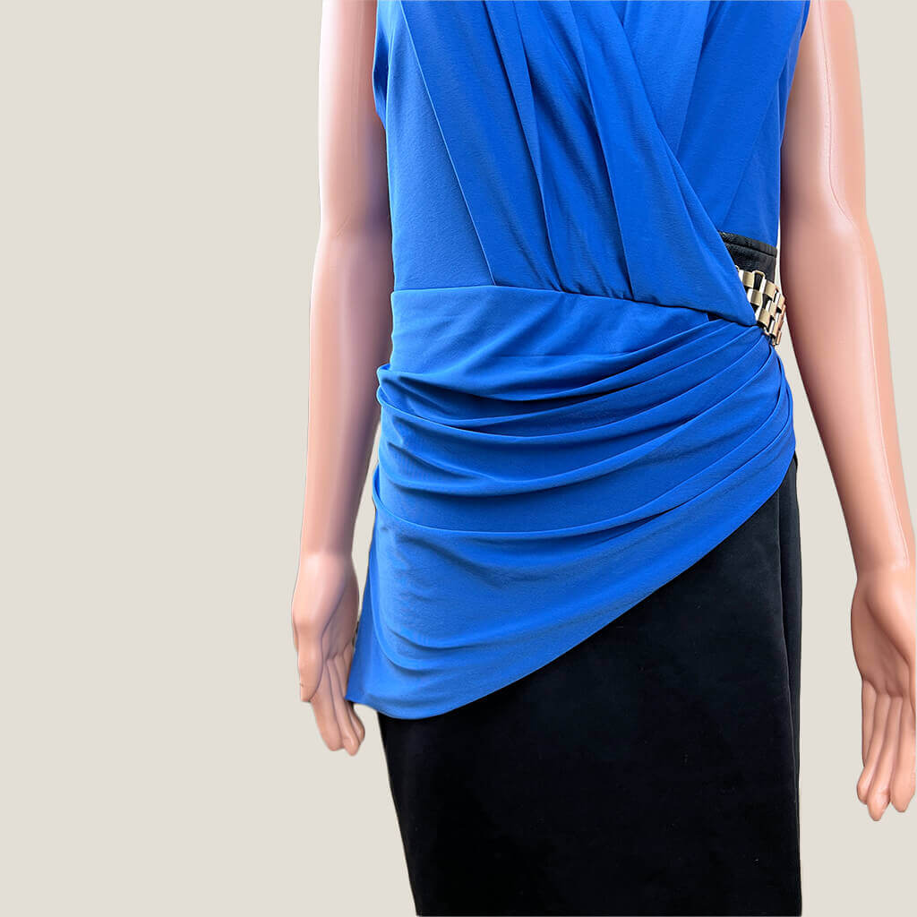 Sleeveless Draping Evening Dress Detail