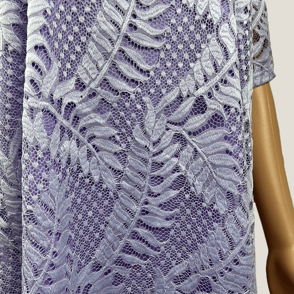 Short Sleeve Lavender Lace Top Sleeve